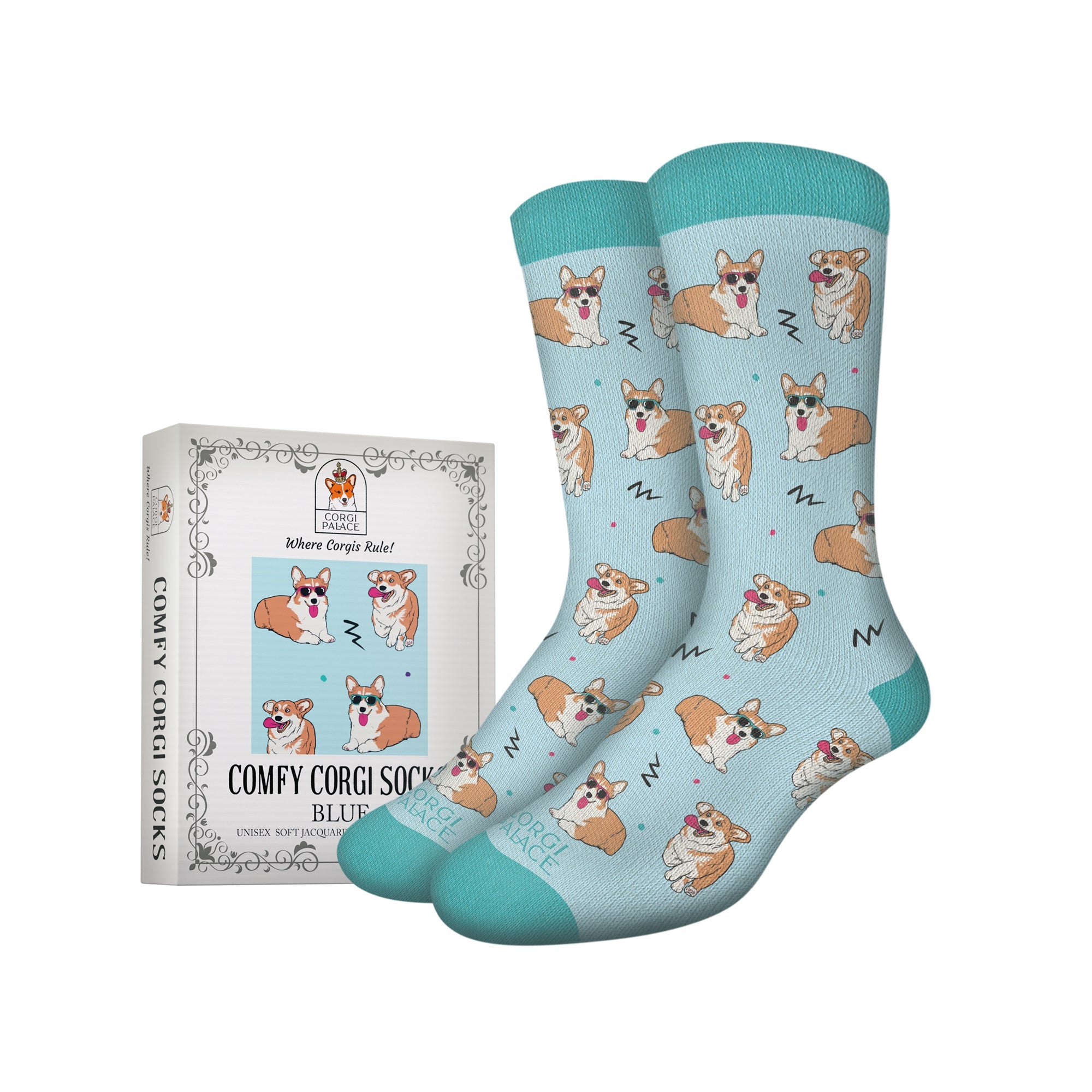 Blue Comfy Corgi Socks – Corgi Palace